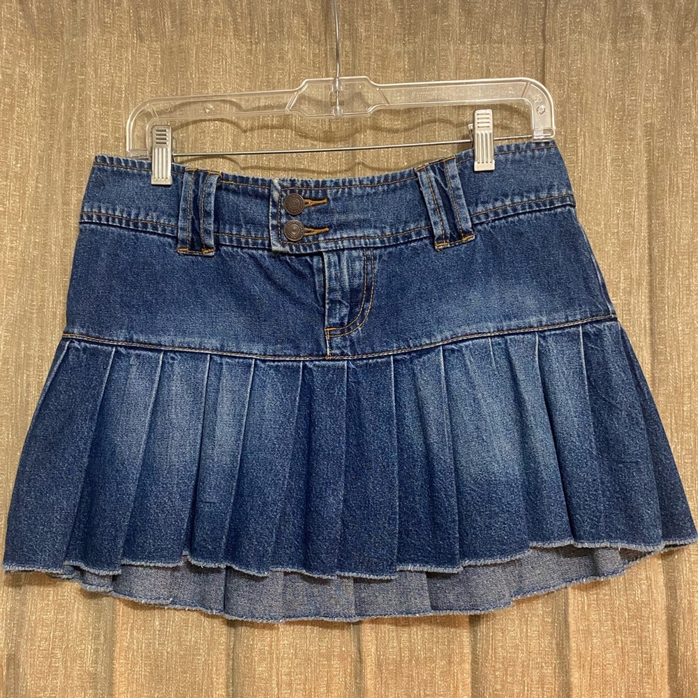 Nine denim mini skirt with pleats